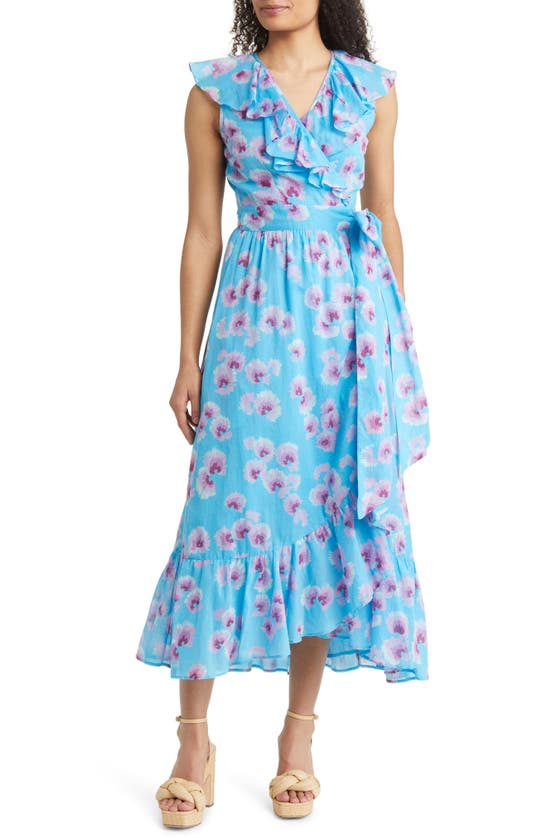 Banjanan Eris Floral Print Wrap Dress In Floral Norse