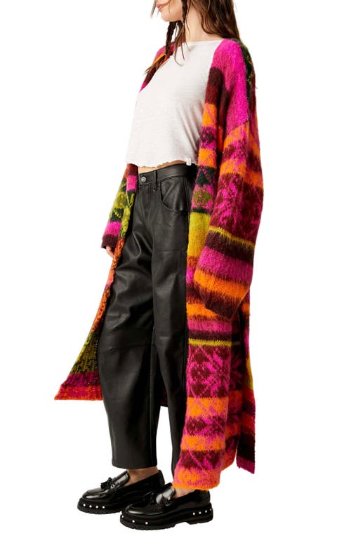 FREE PEOPLE FREE PEOPLE SNOWFLAKE TIE WAIST LONG CARDIGAN 