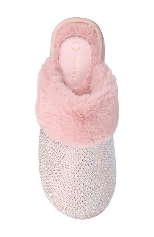 Journee Collection Ember Faux Shearling Slipper In Pink