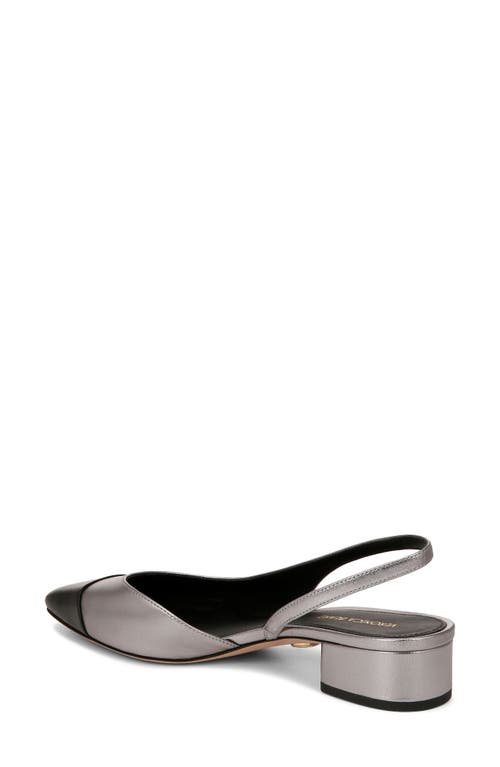 Shop Veronica Beard Cecile Half D'orsay Slingback Pump In Dark Silver/black