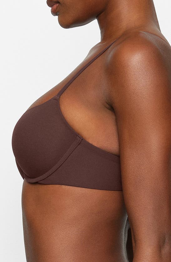 Shop Skims Fits Everybody Push-up Demi Bra In Cocoa