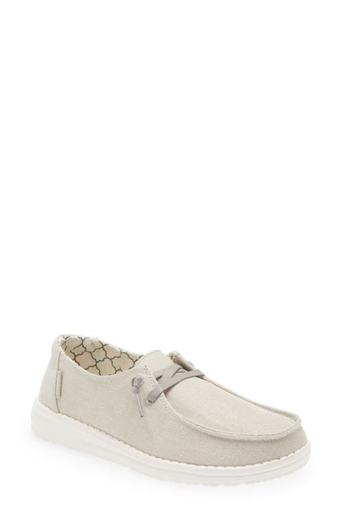 Hey Dude Wendy Sparkling Stretch Boat Shoe in Pearl Grey