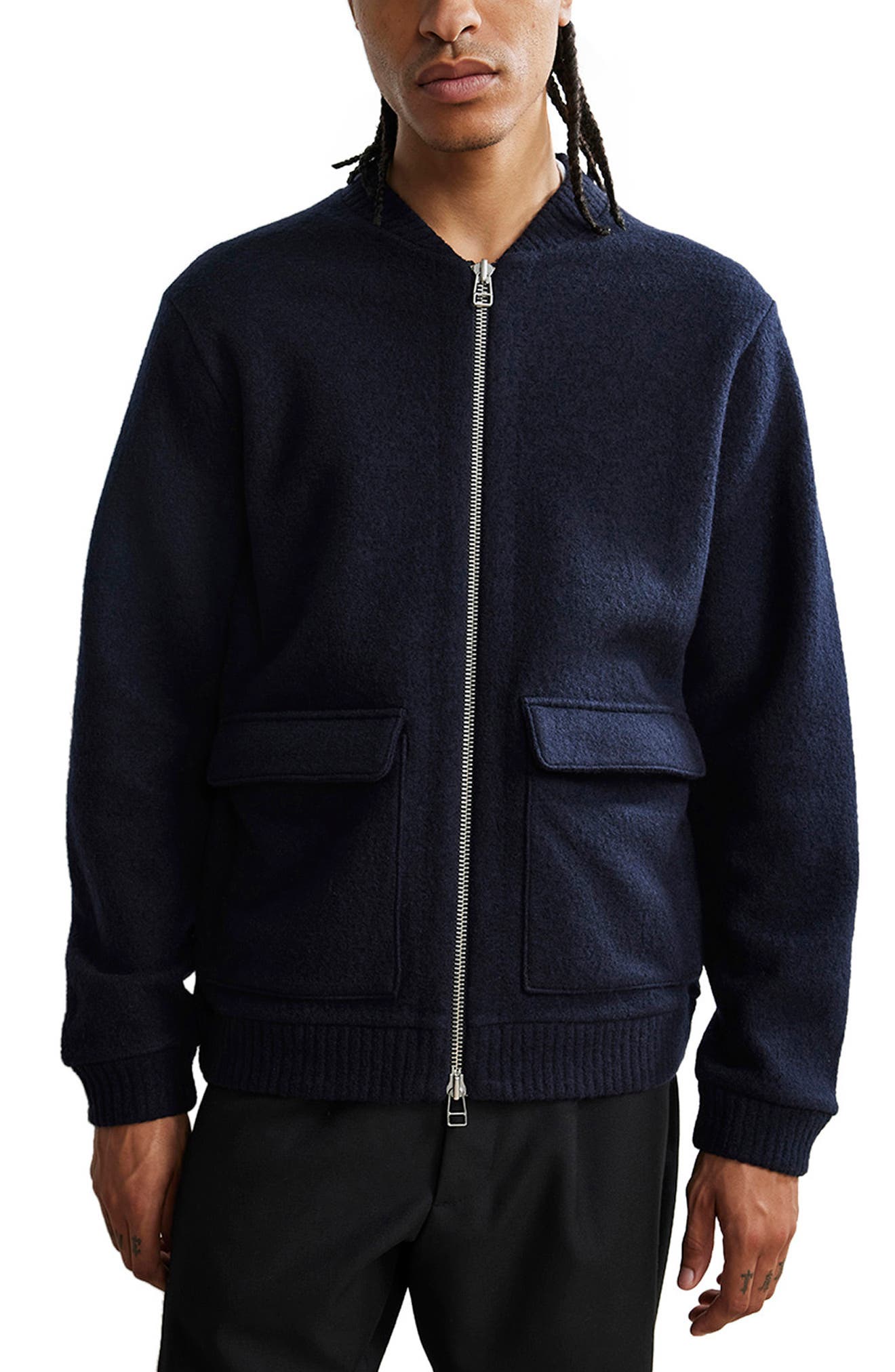 boiled wool bomber jacket