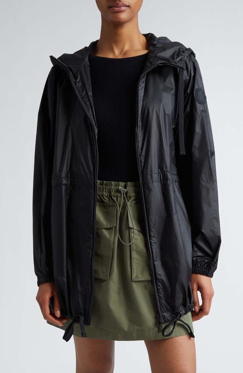 Moncler Airelle Nylon Ripstop Hooded Windbreaker in Black at Nordstrom, Size 3