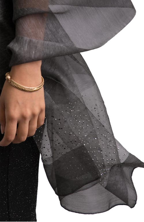 Saachi Crystal Embellished Silk & Wool Scarf In Grey