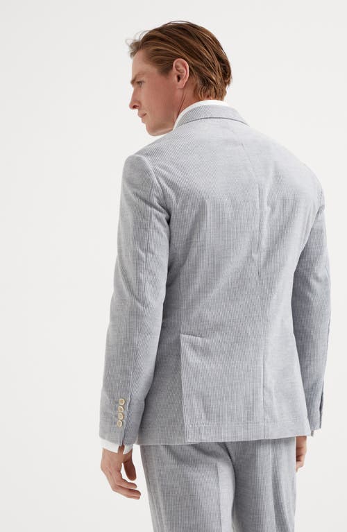 Shop Brunello Cucinelli Cotton And Cashmere Mélange Corduroy Deconstructed Cavallo Blazer In Silver