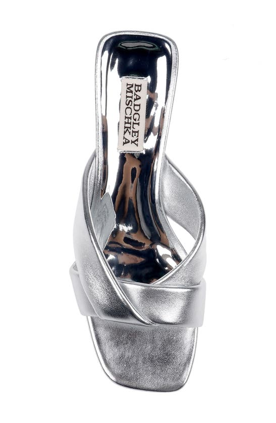 Shop Badgley Mischka Collection Briella Ii Slide Sandal In Silver Leather