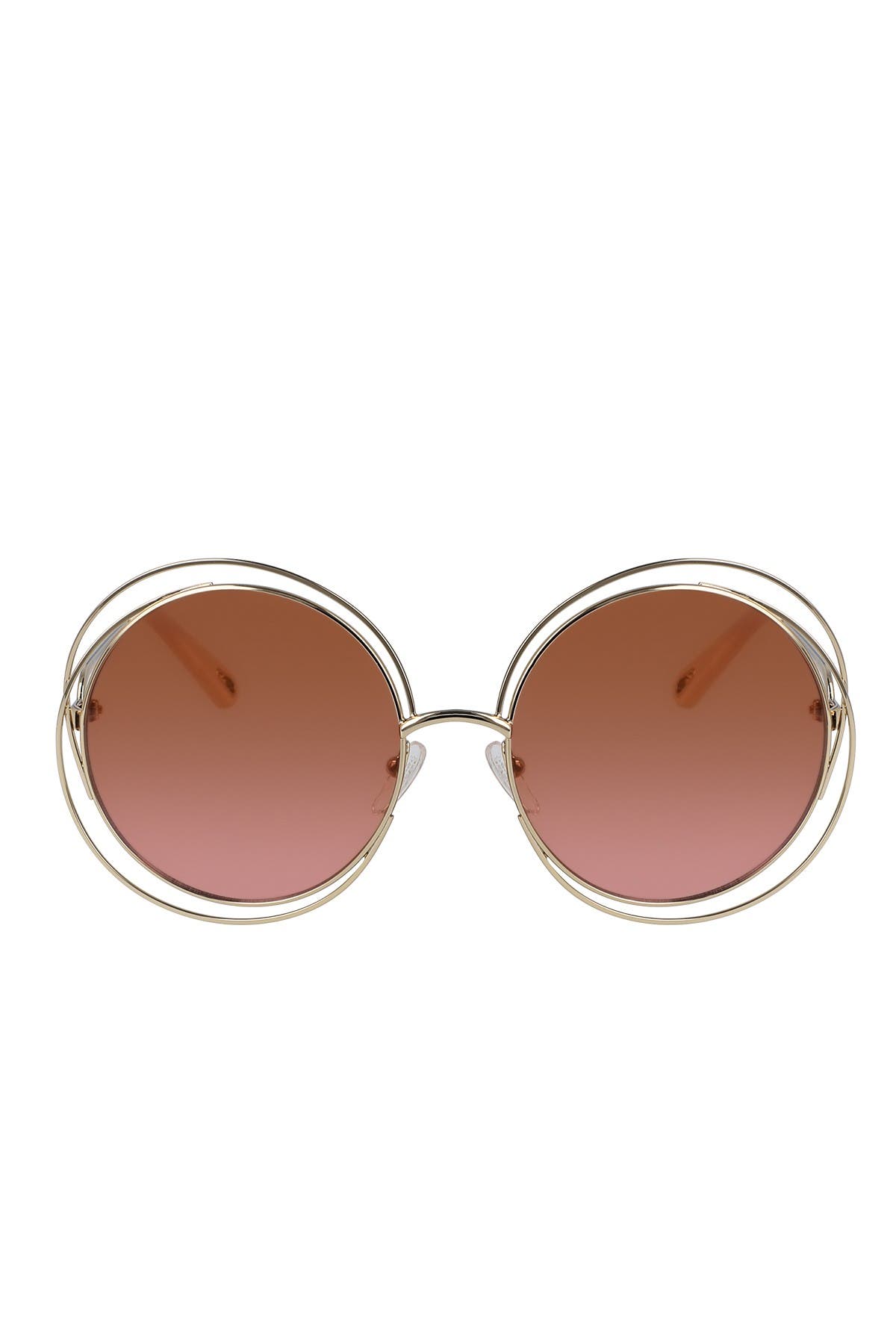 chloe 62mm vented round sunglasses