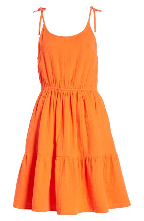 Shop Caslon Tiered Cotton Gauze Sundress In Grenadine