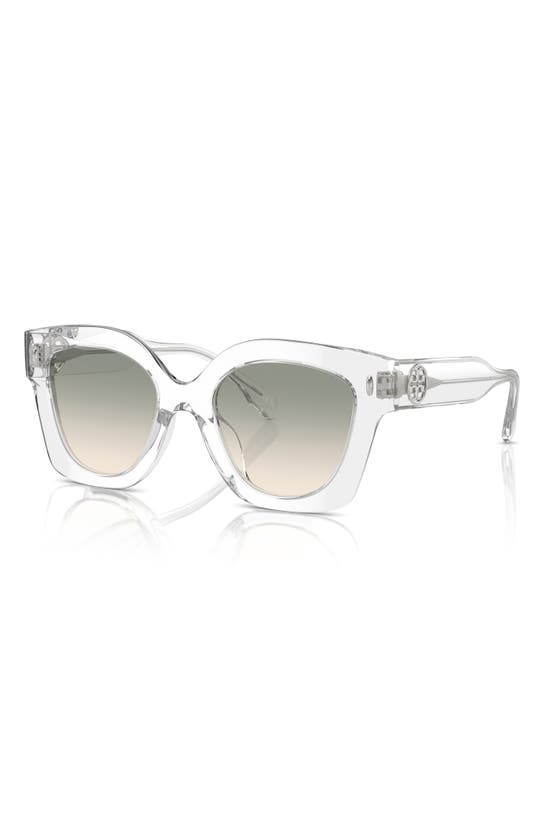 Shop Tory Burch 49mm Gradient Irregular Sunglasses In Clear