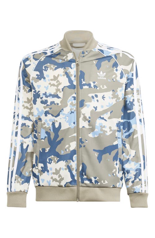 adidas Kids' Camo Superstar Track Jacket Silver Pebble at