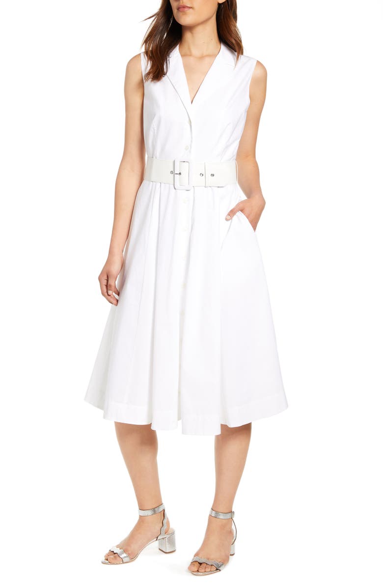 J Crew Sleeveless A Line Shirtdress With Removable Belt Nordstrom