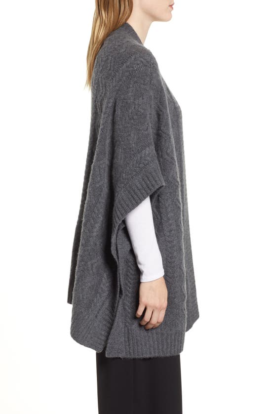 Shop Nordstrom Signature Cashmere Open Poncho In Grey Charcoal Heather