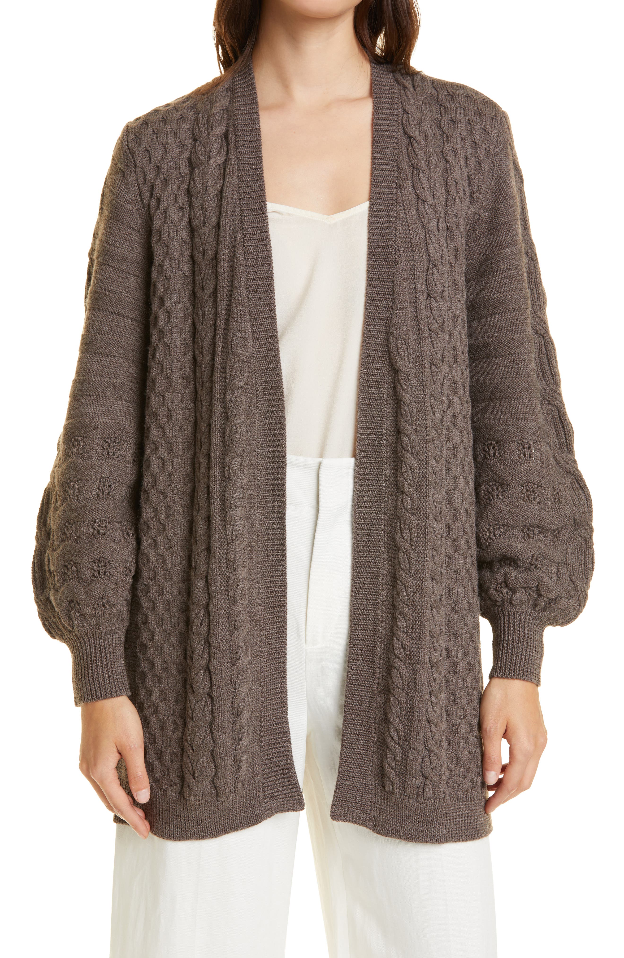 belted wool cardigan