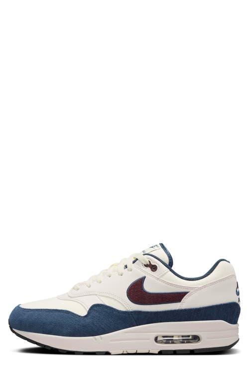 Shop Nike Air Max 1 Sneaker In Coconut Milk/burgundy/navy