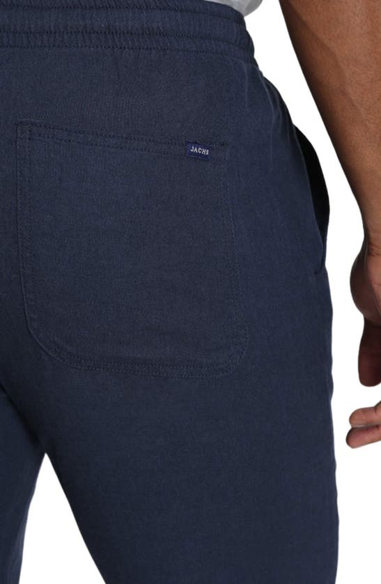 Shop Jachs Pull-on Linen Blend Pants In Indigo