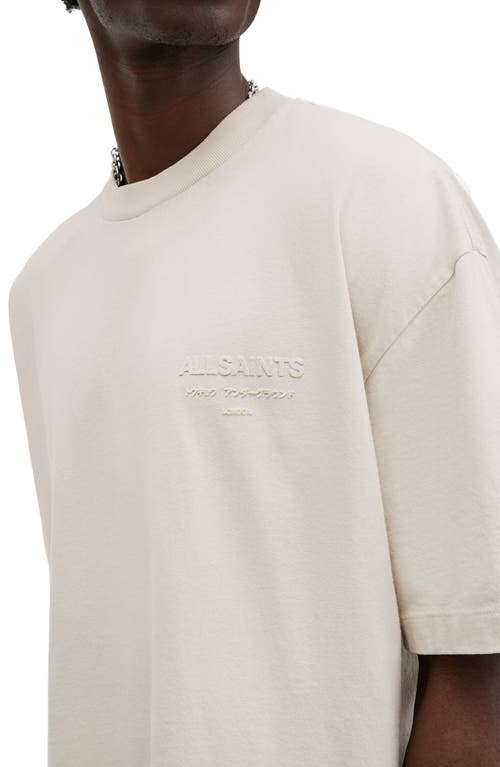 Allsaints Xander Flocked Logo Oversized T-shirt In Muted White