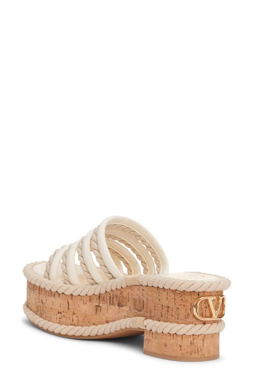 Shop Valentino Garavani Vlogo Platform Slide Sandal In Ivory