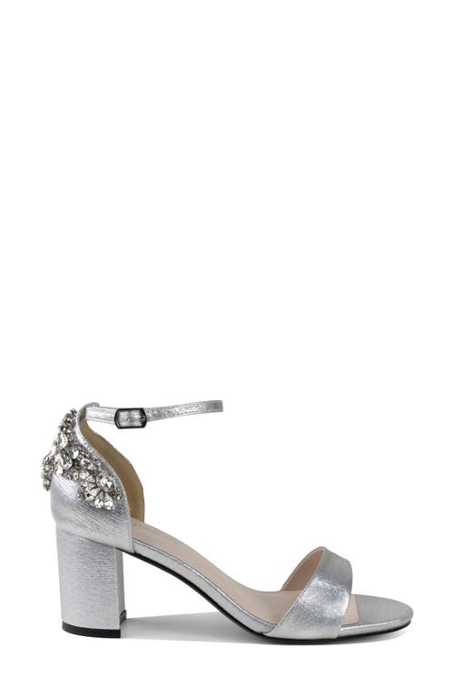 Olivia Ankle Strap Sandal in Silver