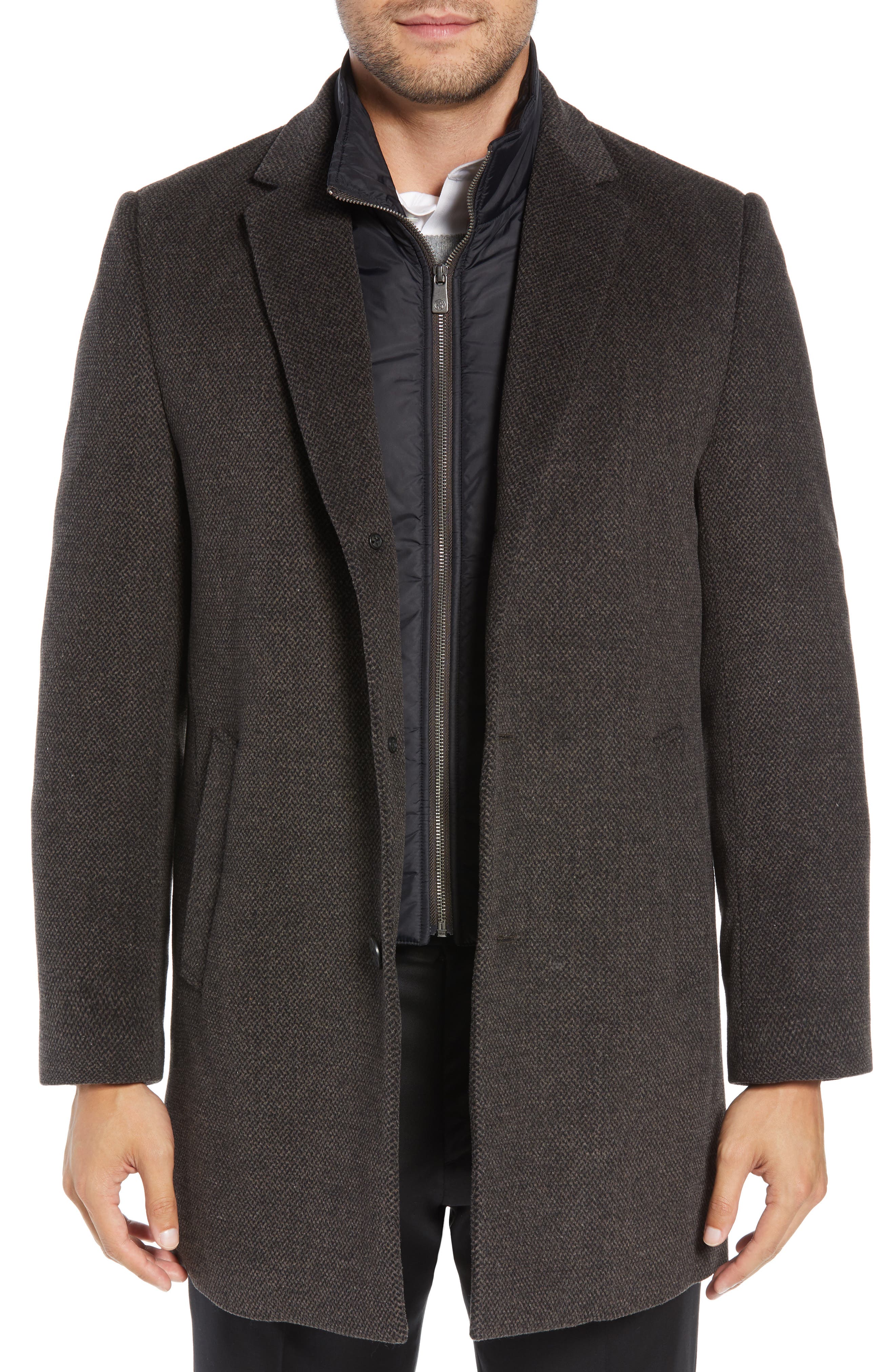 Hart Schaffner Marx Kingman Modern Fit Wool Blend Coat with Removable