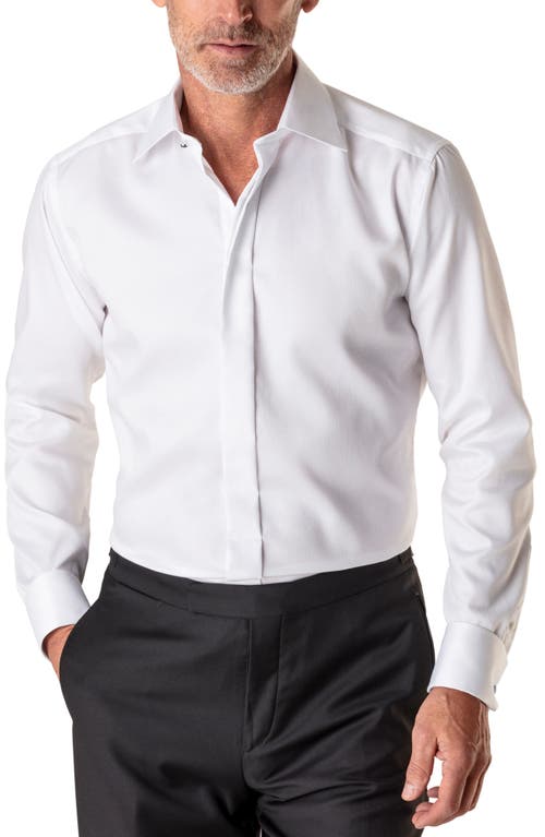 Eton Slim Fit Diamond Weave Tuxedo Shirt White at Nordstrom,