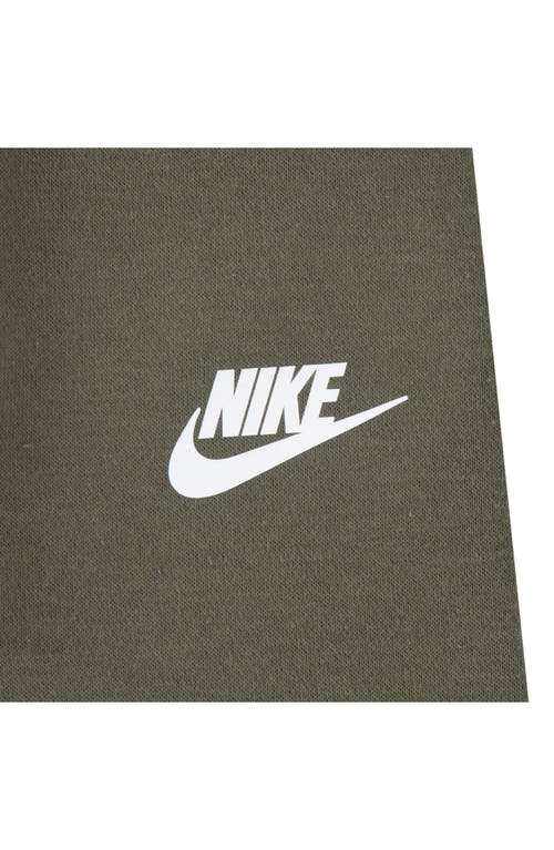 Nike Kids' Long Sleeve Graphic T-shirt & Fleece Joggers Set In Medium Olive