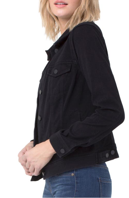 Shop Liverpool Jeans Co. Knit Denim Jacket In Black Rinse