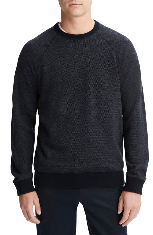 Vince Birdseye Jacquard Wool, Cotton & Cashmere Sweater In Gray