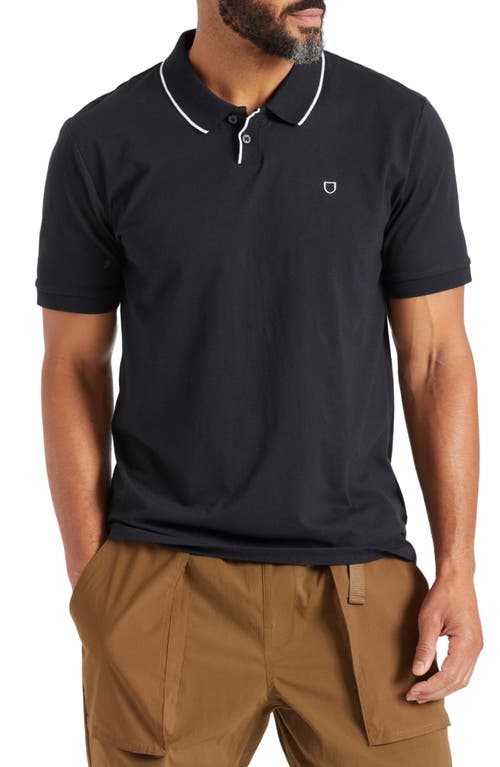 Pipe Trim Short Sleeve Polo in Black