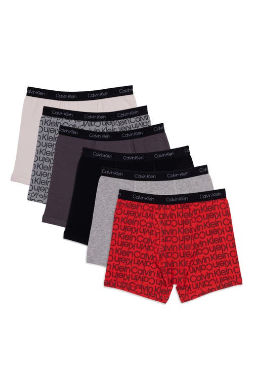 Shop Calvin Klein Kids' Assorted 6-pack Boxer Briefs In  Outline