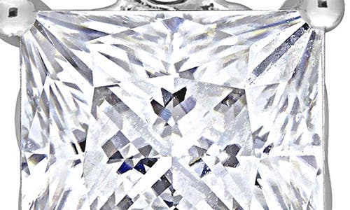 DELMAR DELMAR STERLING SILVER PRINCESS CUT LAB CREATED MOISSANITE PENDANT NECKLACE