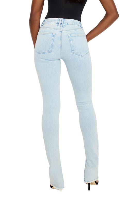 Shop Good American Good Legs Split Hem Skinny Jeans In Indigo686