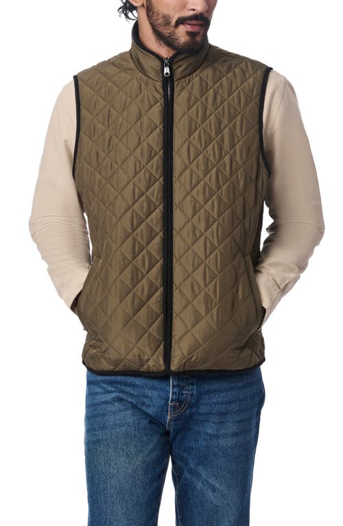 Shop Bernardo Smart Leisure Quilted Vest In Olive