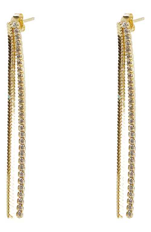 Chain Linear Drop Earrings in Gold