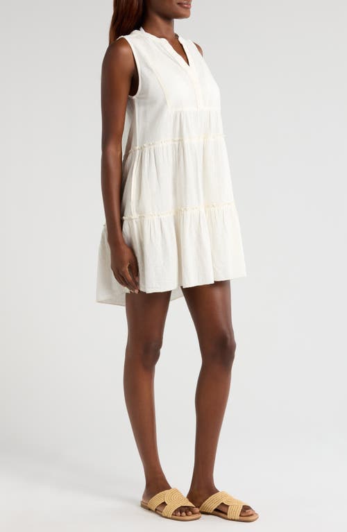 Shop Elan Tiered Cotton Blend Cover-up Dress In White