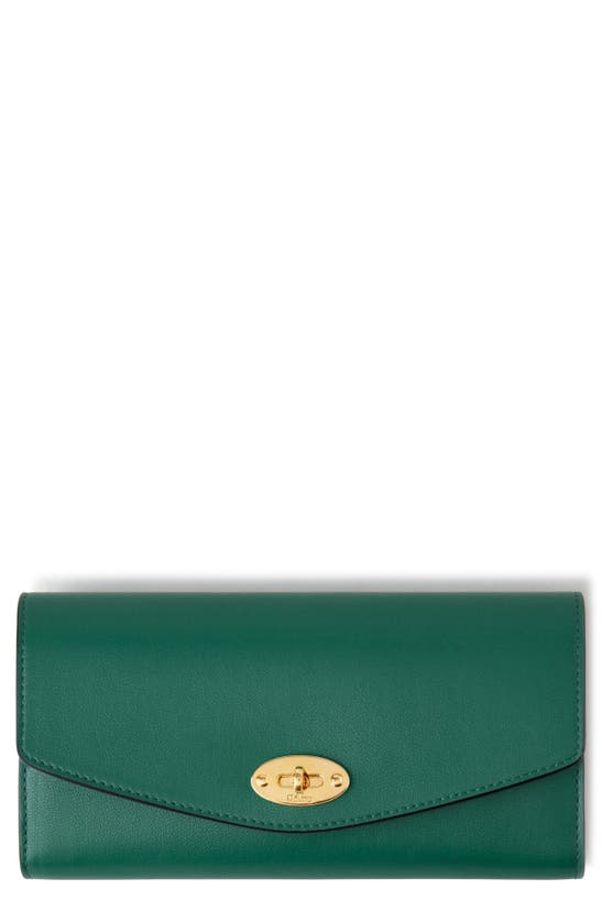 Shop Mulberry Darley Microclassic Leather Wallet In Malachite