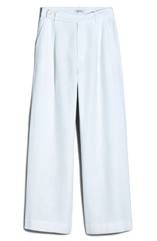 Shop Madewell The Harlow Linen Wide Leg Pants In Eyelet White