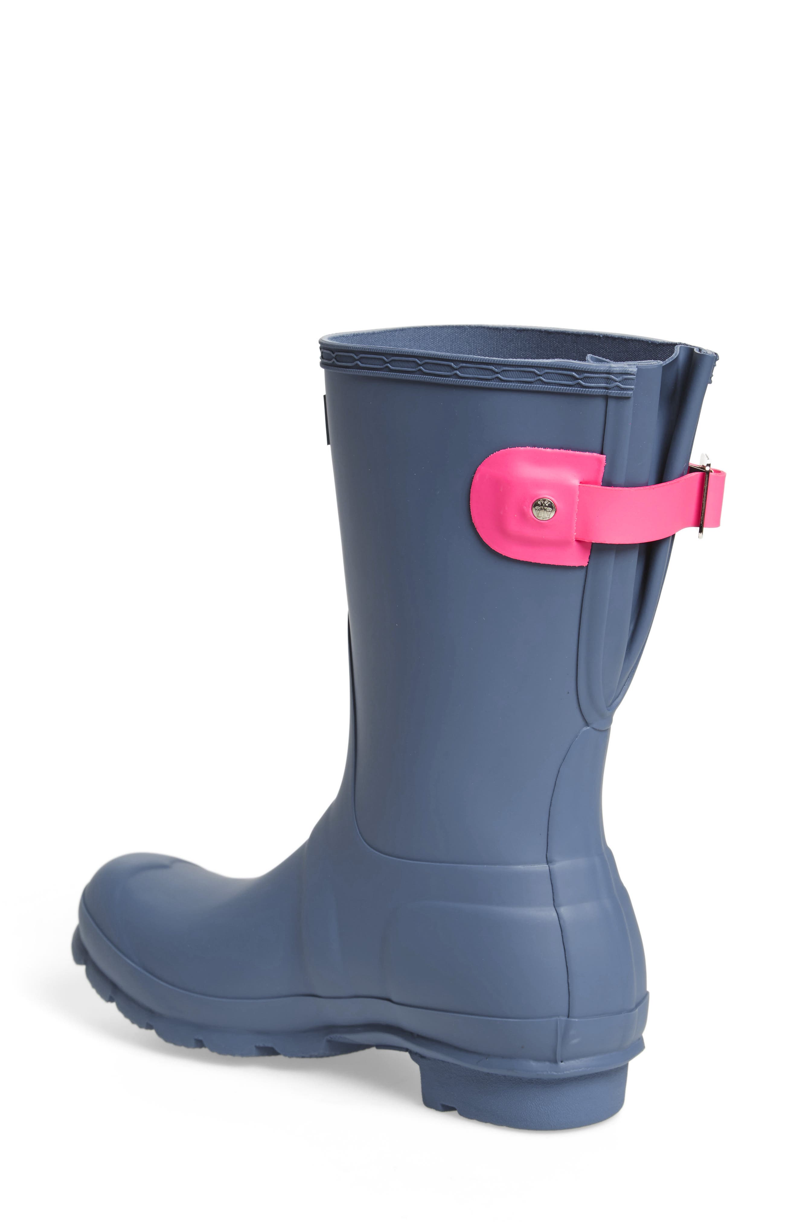 original short adjustable back gloss waterproof rain boot