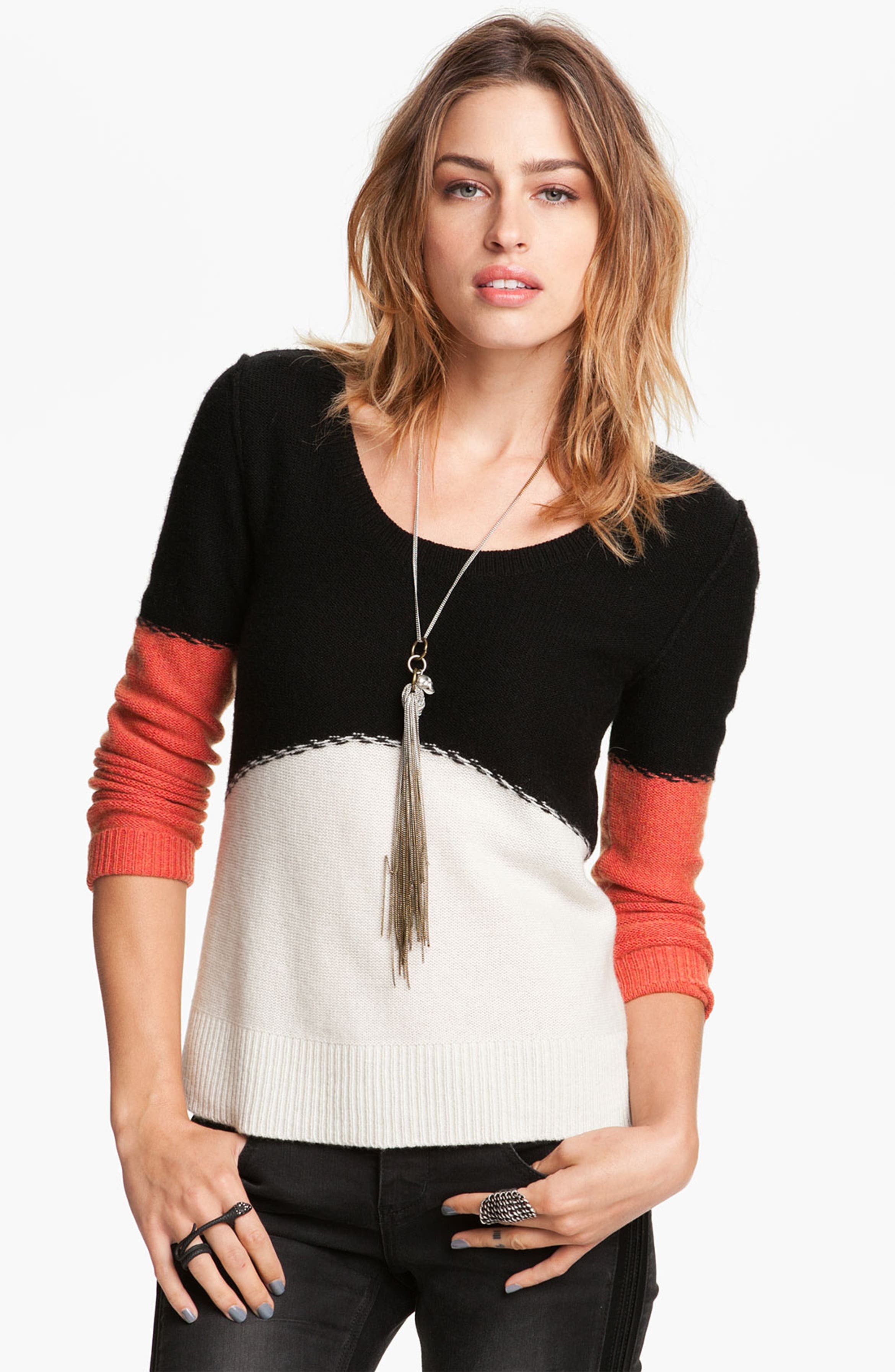 Free People Colorblock Sweater | Nordstrom