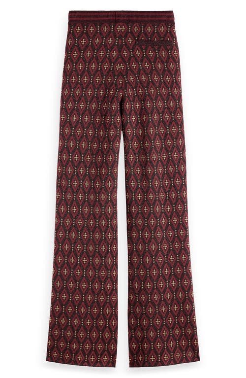 Scotch & Soda Jacquard Knit Pants In Dark Bordeaux