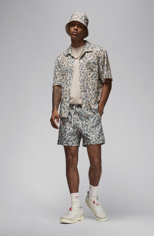 Shop Jordan Poolside Mesh Camp Shirt In Sail/sail