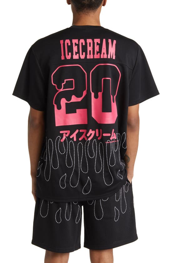 Shop Icecream Embroidered Mesh Shirt In Black