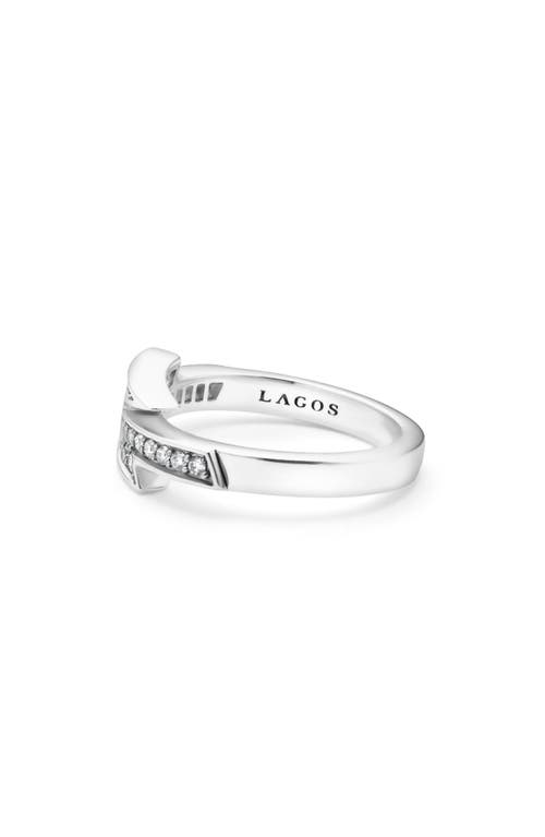 Shop Lagos Caviar Spark Lightning Bolt Diamond Ring In Silver