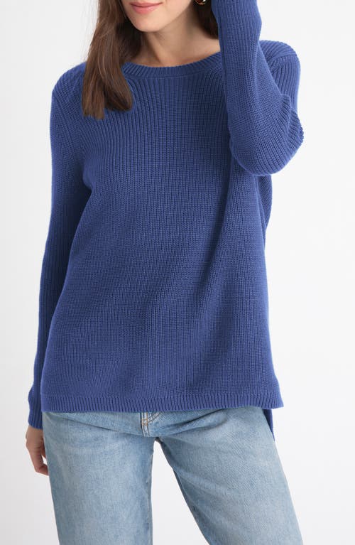525 Emma High-low Sweater In Gray Blue