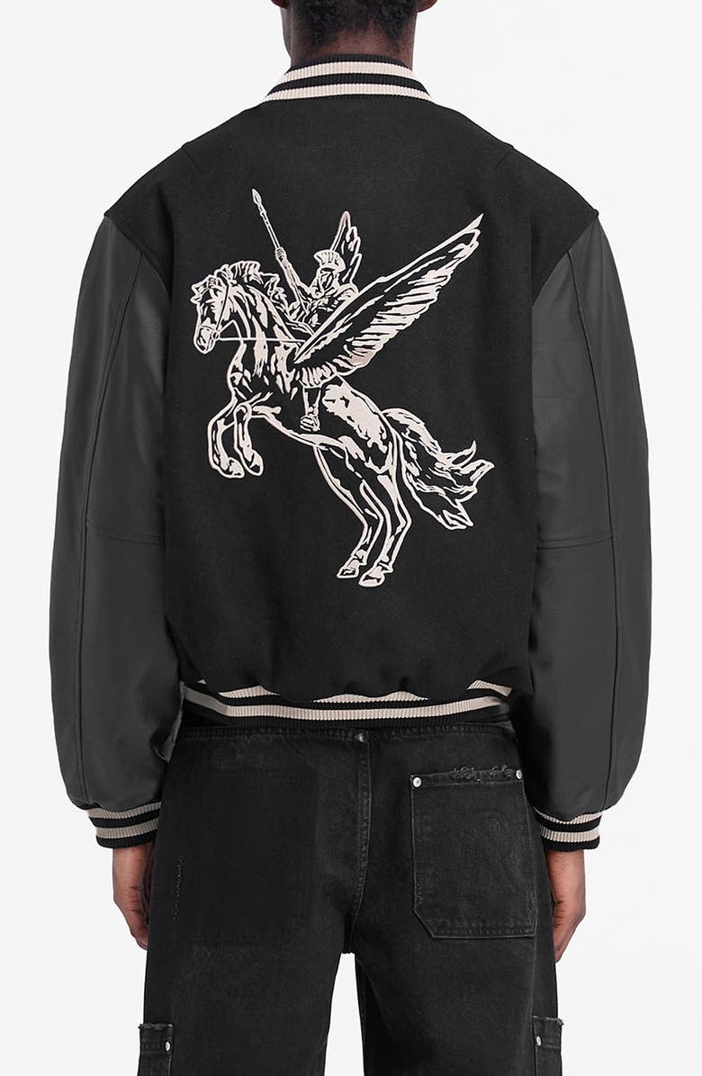 Represent Bellerophon Mixed Media Varsity Jacket Nordstrom