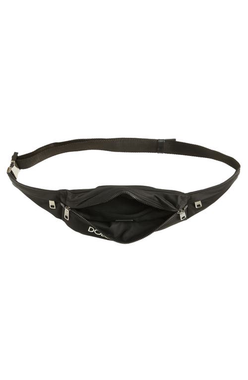 Shop Dolce & Gabbana Dolce&gabbana 3d Logo Nylon Belt Bag In Black/blac