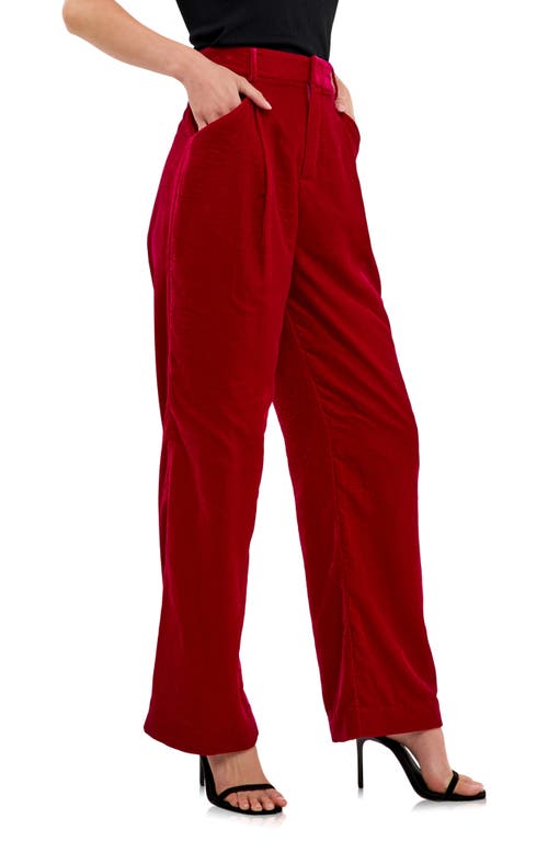 Shop Endless Rose Matte Velvet Trousers In Fuchsia