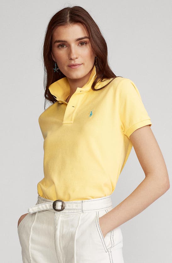 Shop Polo Ralph Lauren Classic Fit Cotton Piqué Knit Polo In Corn Yellow