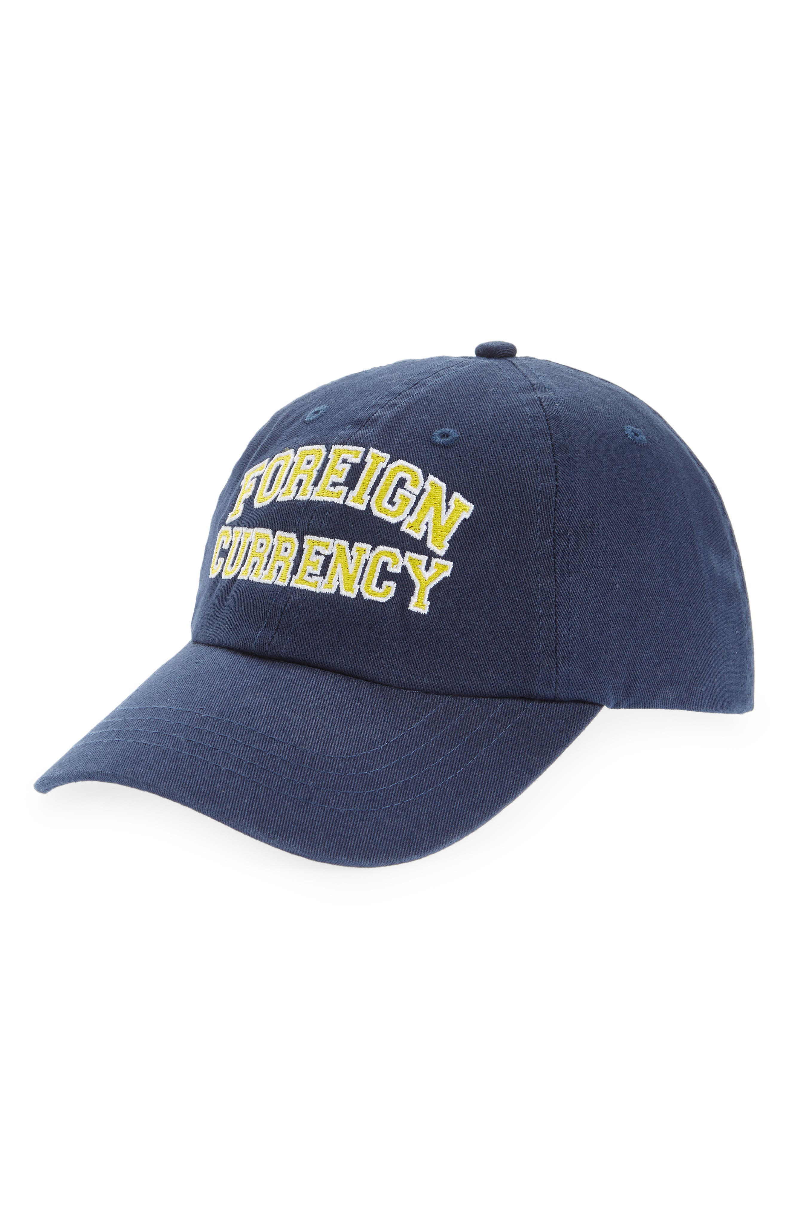Foreign Currency Varsity Logo Baseball Cap in Navy at Nordstrom