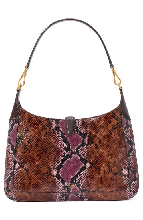 Shop Kate Spade New York Deco Leather Hobo Bag In Brown Multi